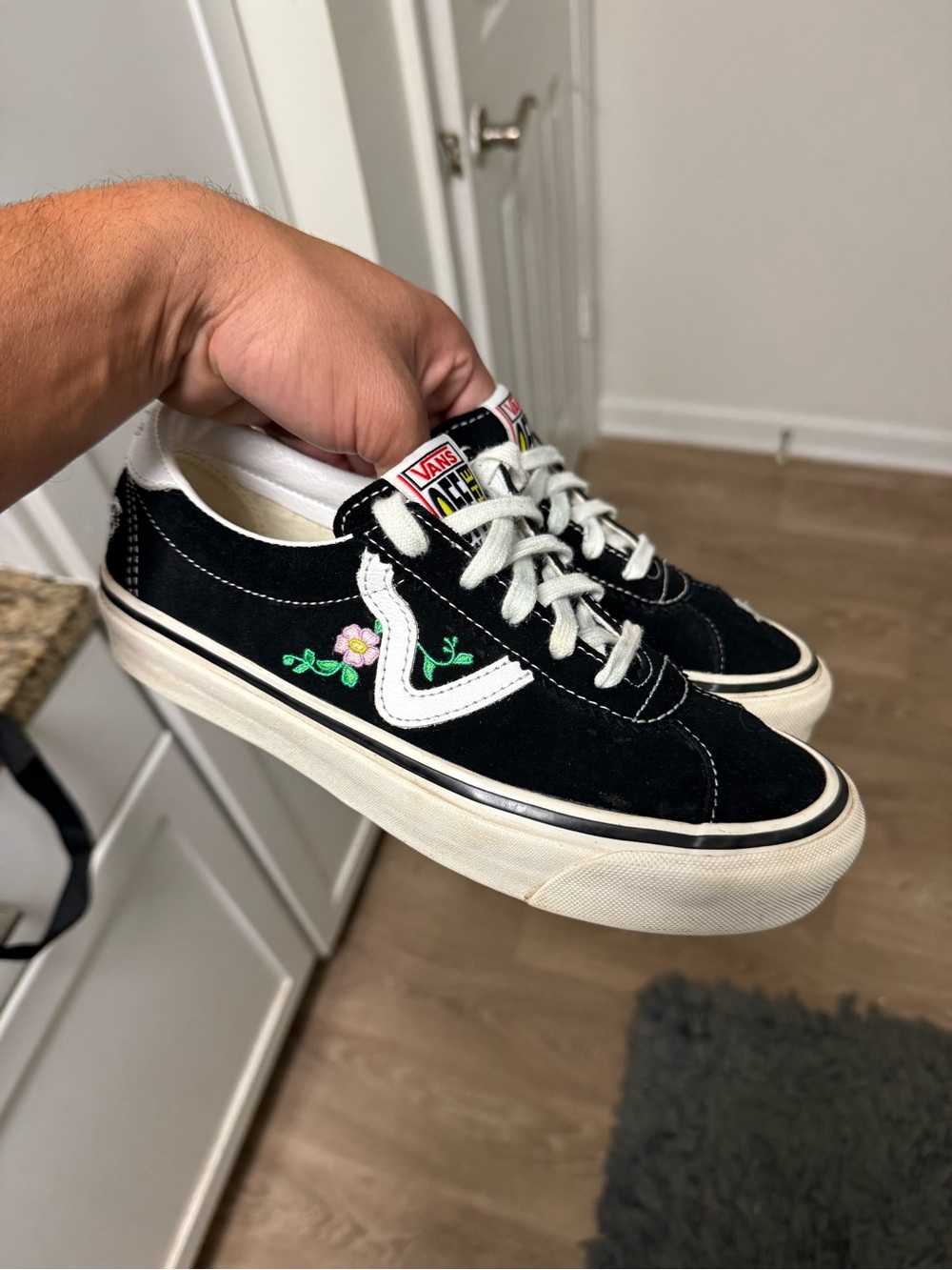 Sandy Liang x Vans Style 73 DX Floral Black White Men Size 6.5 WMM SZ 8 Used